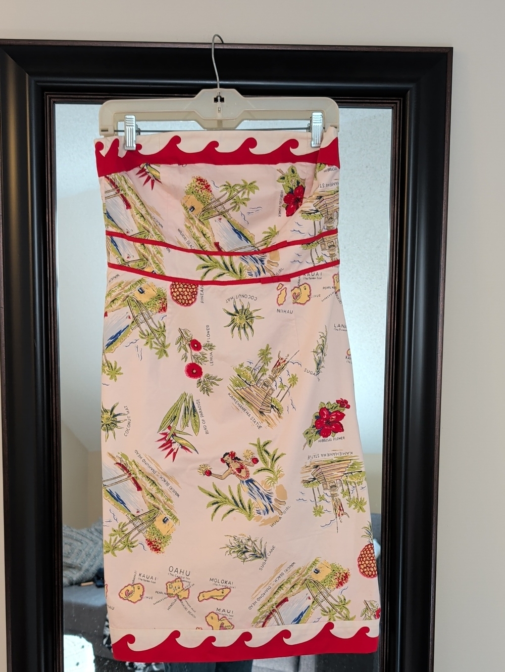 J. Crew Cream Floral Strapless Cotton Hawaii Dress